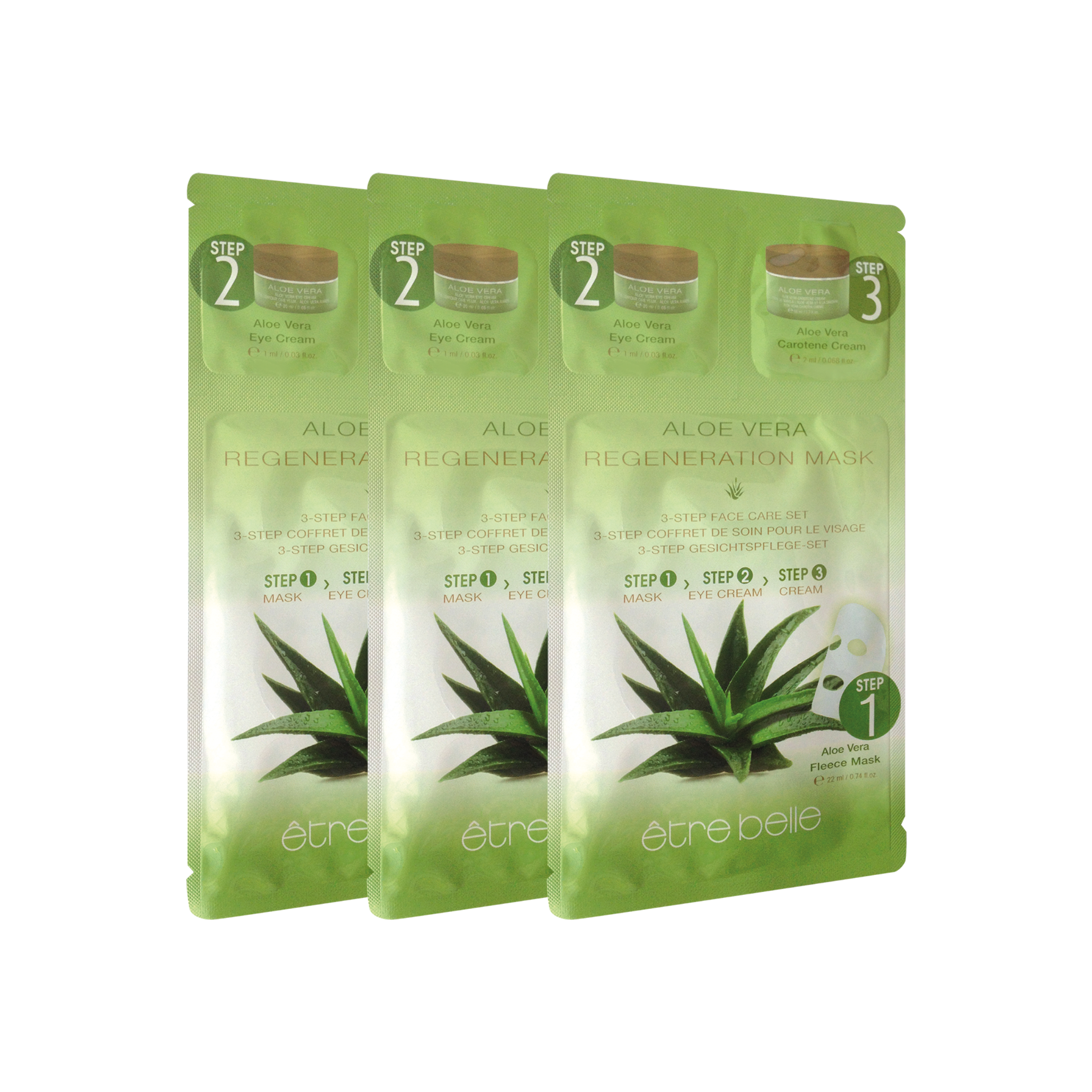 Aloe Vera Regeneration Mask 3-Step-Facecare-Set ( 1 Pack including 5 p