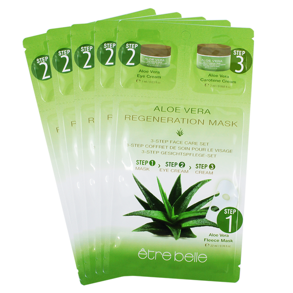 aloe vera plant mask for face Aloe Vera Regeneration Mask 3-Step-Facecare-Set ( 1 Pack including 5 p